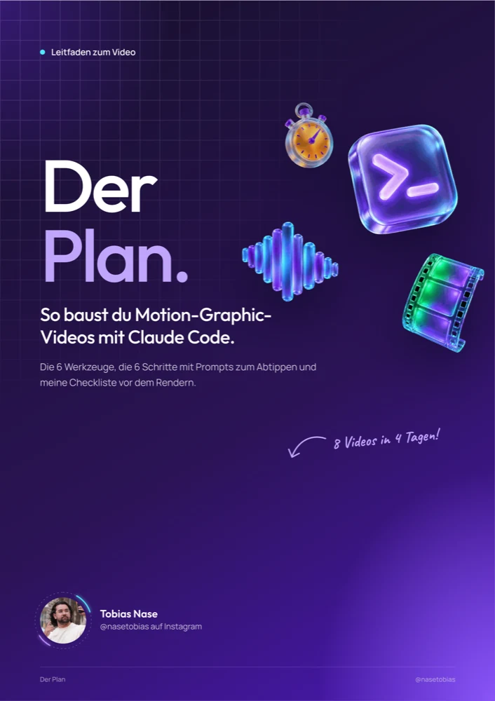 Deckblatt meines Leitfadens Der Plan