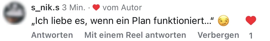 Kommentar: Ich liebe es, wenn ein Plan funktioniert